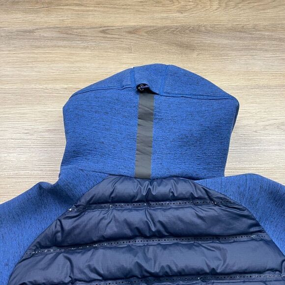 Nike Jacket Mens Medium Blue Tech Fleece Puffer Goose Down Hooded Zip - Picture 12 of 16